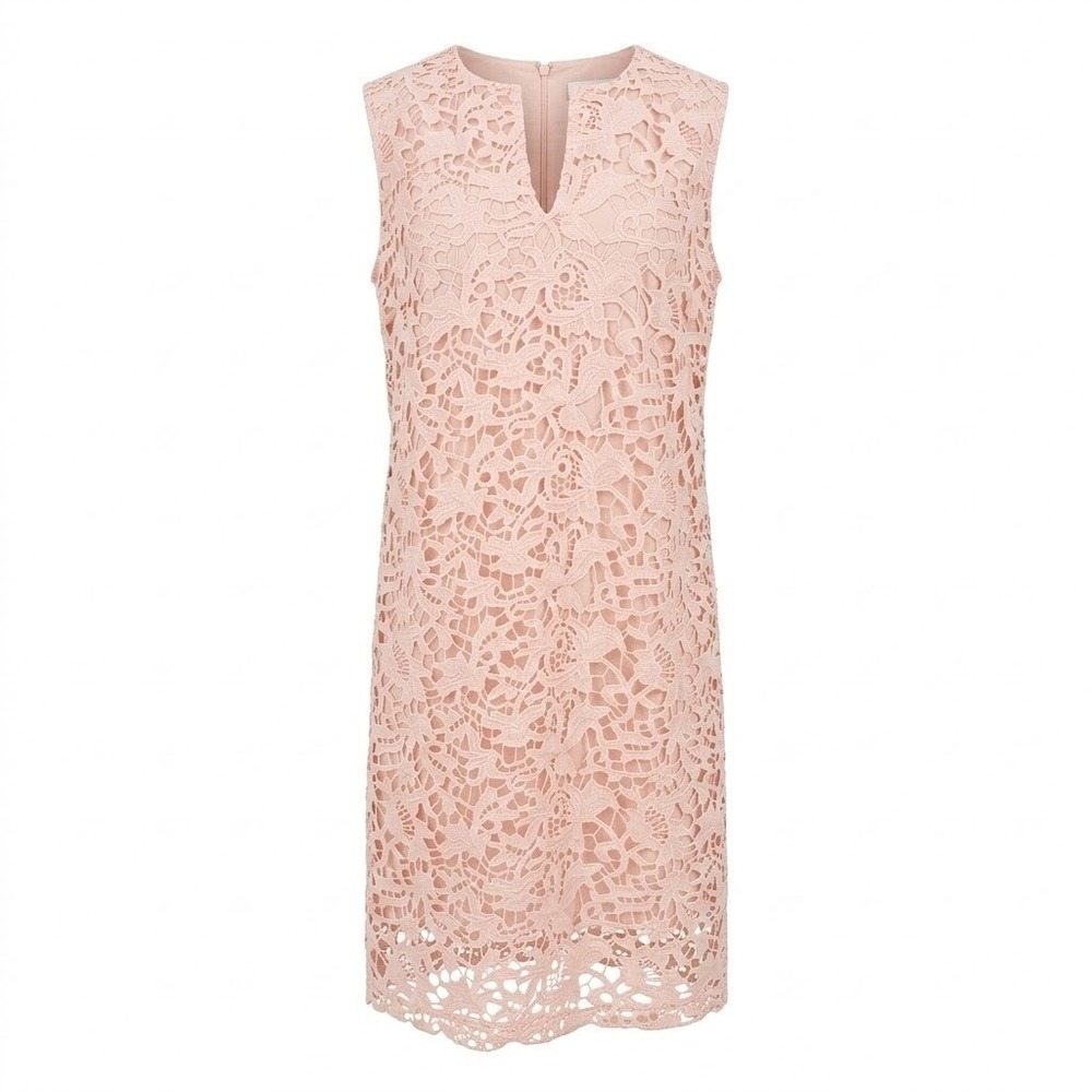 NEW Ming Wang Women's SMALL Pink Floral Lace Sleeveless Sheath Dress Spring